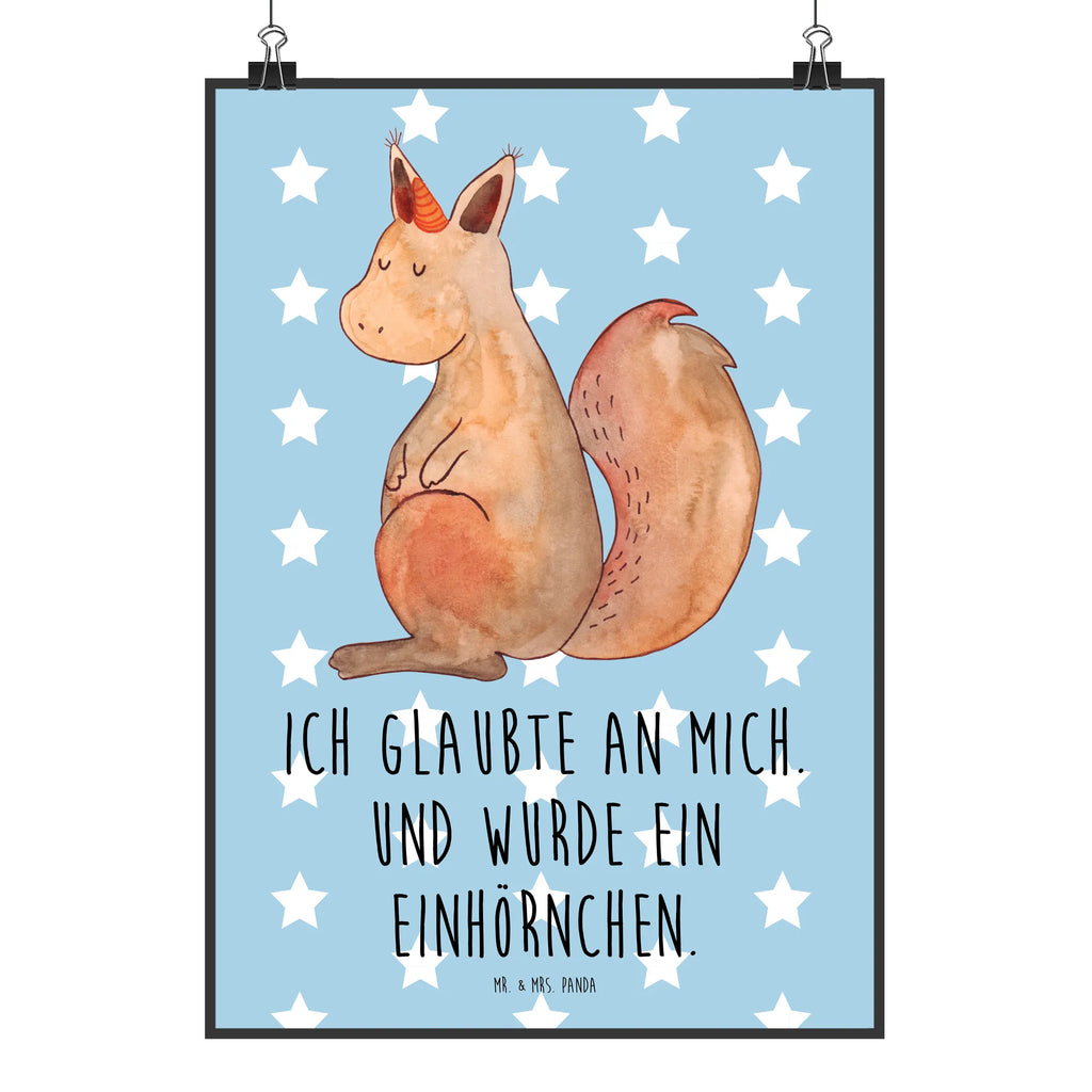 Poster Einhorn Glauben Poster, Wandposter, Bild, Wanddeko, Küchenposter, Kinderposter, Wanddeko Bild, Raumdekoration, Wanddekoration, Handgemaltes Poster, Mr. & Mrs. Panda Poster, Designposter, Kunstdruck, Posterdruck, Einhorn, Einhörner, Einhorn Deko, Pegasus, Unicorn, Einhörnchen, Eichhörnchen, Eichhorn