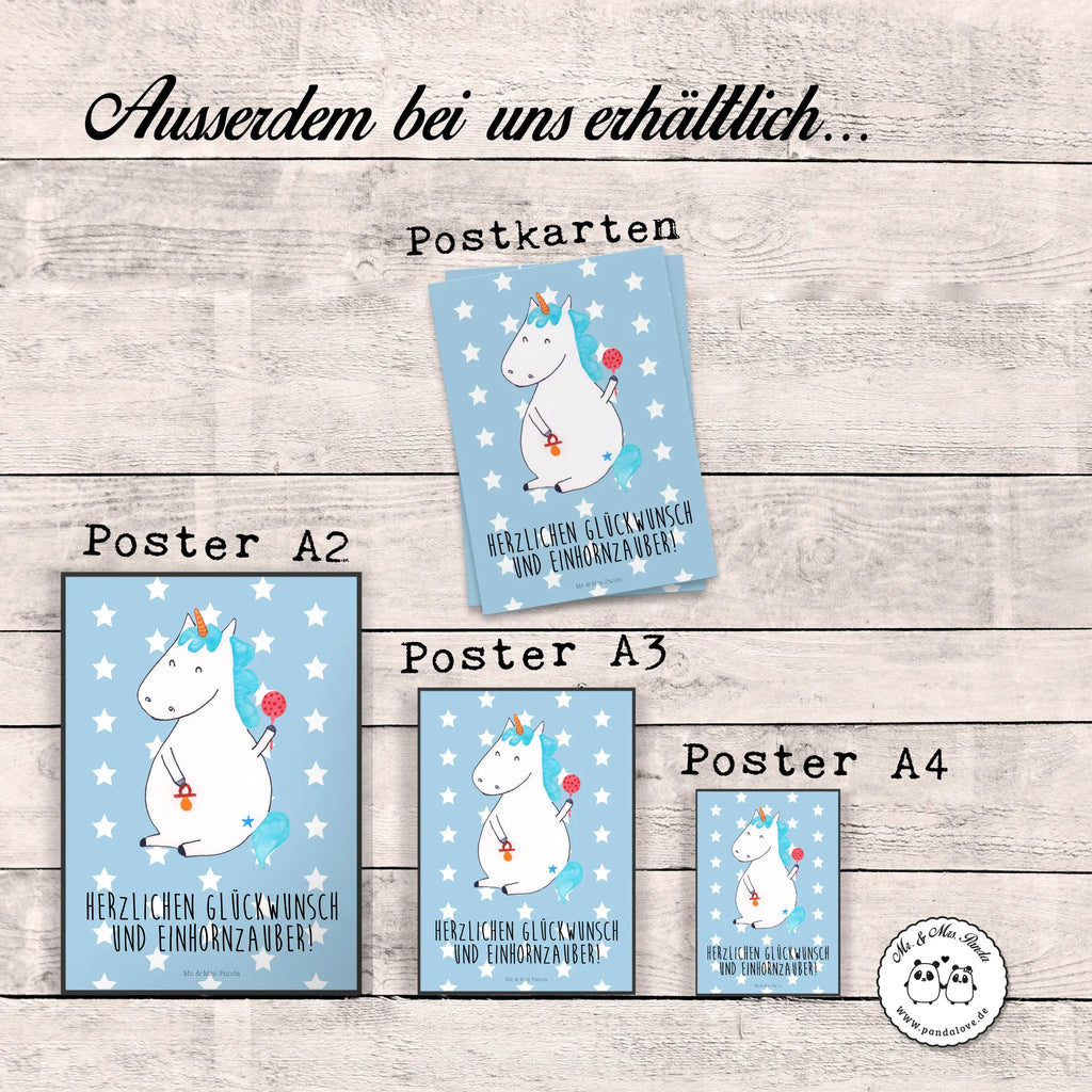 Poster Einhorn Baby Poster, Wandposter, Bild, Wanddeko, Küchenposter, Kinderposter, Wanddeko Bild, Raumdekoration, Wanddekoration, Handgemaltes Poster, Mr. & Mrs. Panda Poster, Designposter, Kunstdruck, Posterdruck, Einhorn, Einhörner, Einhorn Deko, Pegasus, Unicorn, Mutter, Geburt, Geburtstag, erstes Kind, Baby, Babyglück, Nachwuchs, Eltern, Party, Kind, Schnuller