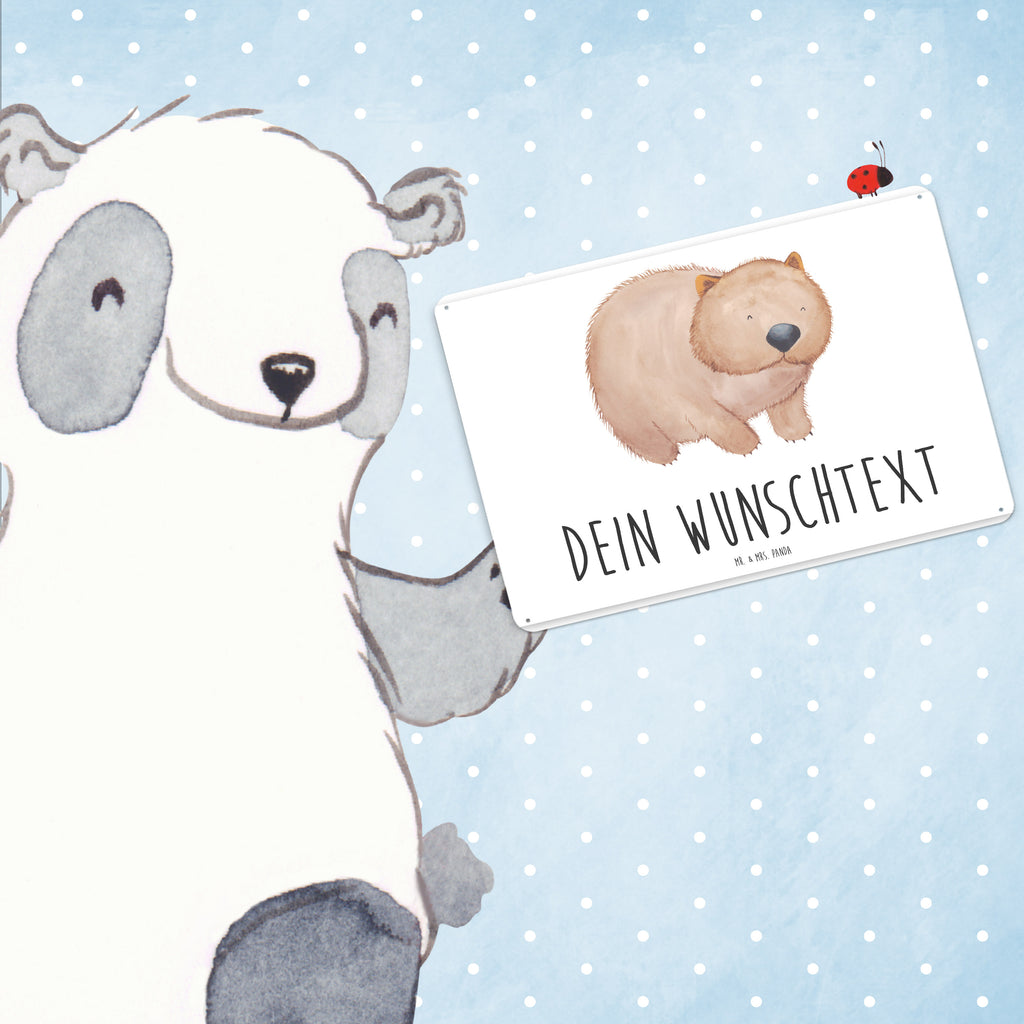 Personalisiertes Blechschild Wombat Blechschild, Metallschild, Geschenk Schild, Schild, Magnet-Metall-Schild, Deko Schild, Wandschild, Wand-Dekoration, Türschild, Tiermotive, Gute Laune, lustige Sprüche, Tiere, Wombat, Das Leben ist schön, Motivation, Spruch, Australien