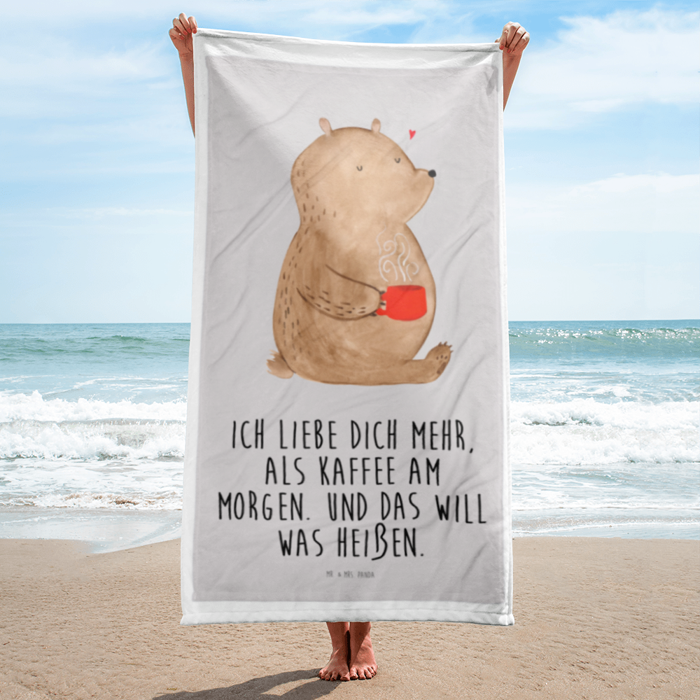 XL Badehandtuch Bär Morgenkaffee Handtuch, Badetuch, Duschtuch, Strandtuch, Saunatuch, Liebe, Partner, Freund, Freundin, Ehemann, Ehefrau, Heiraten, Verlobung, Heiratsantrag, Liebesgeschenk, Jahrestag, Hocheitstag, Valentinstag, Geschenk für Frauen, Hochzeitstag, Mitbringsel, Geschenk für Freundin, Geschenk für Partner, Liebesbeweis, für Männer, für Ehemann