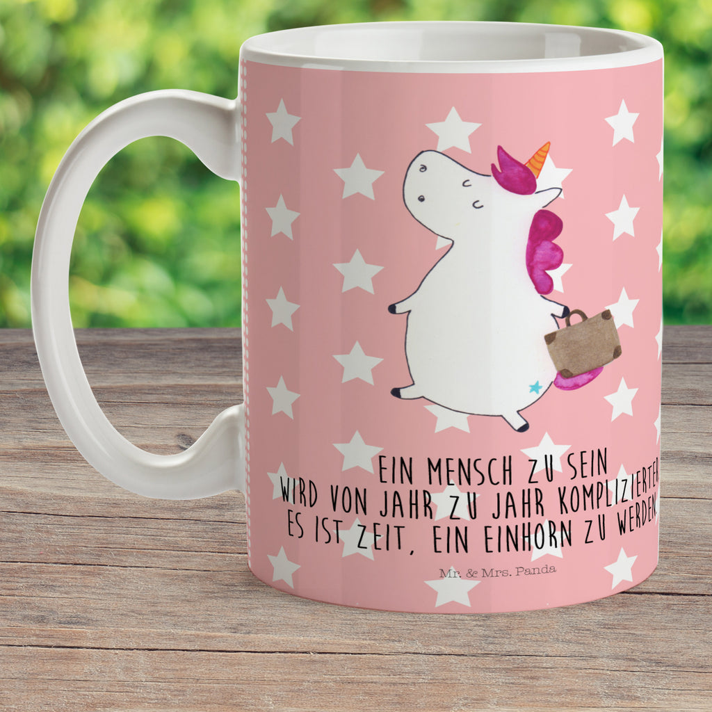 Kindertasse Einhorn Koffer Kindertasse, Kinder Tasse, Kunststoff Tasse, Kindergarten Tasse, Trinkbecher, Camping Becher, Kaffeetasse, Kunststoffbecher, Kindergartenbecher, Outdoorgeschirr, Kunststoffgeschirr, Reisebecher, Reisetasse, Kinderbecher, Bruchfeste Tasse, Bruchsichere Tasse, Plastik Tasse, Plastiktasse, Einhorn, Einhörner, Einhorn Deko, Pegasus, Unicorn, unicorn, Koffer, Verreisen, Reise, Gepäck, Abenteuer, Erwachsen, Kind, albern, Spaß, lustig, witzig