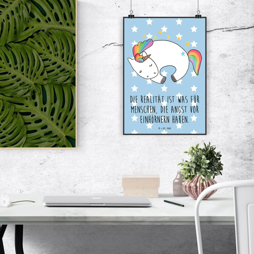 Poster Einhorn Nacht Poster, Wandposter, Bild, Wanddeko, Küchenposter, Kinderposter, Wanddeko Bild, Raumdekoration, Wanddekoration, Handgemaltes Poster, Mr. & Mrs. Panda Poster, Designposter, Kunstdruck, Posterdruck, Einhorn, Einhörner, Einhorn Deko, Unicorn, Träume, Traum, unicorn, Realität, Menschen, Geschenk, Ruhe, Freundin