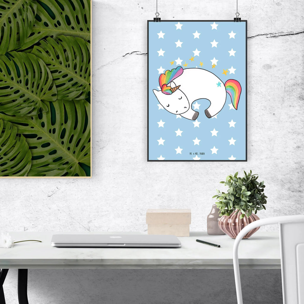 Poster Einhorn Nacht Poster, Wandposter, Bild, Wanddeko, Küchenposter, Kinderposter, Wanddeko Bild, Raumdekoration, Wanddekoration, Handgemaltes Poster, Mr. & Mrs. Panda Poster, Designposter, Kunstdruck, Posterdruck, Einhorn, Einhörner, Einhorn Deko, Unicorn, Träume, Traum, unicorn, Realität, Menschen, Geschenk, Ruhe, Freundin