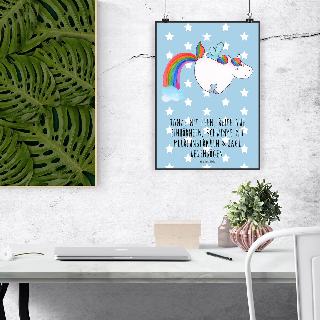 Poster Einhorn Pegasus Poster, Wandposter, Bild, Wanddeko, Küchenposter, Kinderposter, Wanddeko Bild, Raumdekoration, Wanddekoration, Handgemaltes Poster, Mr. & Mrs. Panda Poster, Designposter, Kunstdruck, Posterdruck, Einhorn, Einhörner, Einhorn Deko, Pegasus, Unicorn, Regenbogen, Spielen, Realität, Glitzer, Erwachsenwerden