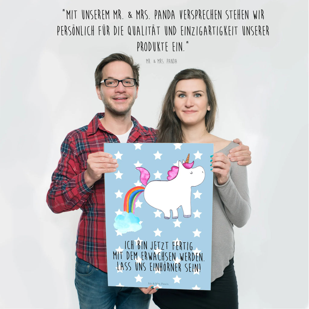 Poster Einhorn Pupsen Poster, Wandposter, Bild, Wanddeko, Küchenposter, Kinderposter, Wanddeko Bild, Raumdekoration, Wanddekoration, Handgemaltes Poster, Mr. & Mrs. Panda Poster, Designposter, Kunstdruck, Posterdruck, Einhorn, Einhörner, Einhorn Deko, Pegasus, Unicorn, Pups, Regenbogen, Glitzer, Einhornpower, Erwachsenwerden, Spaß, lustig, Freundin