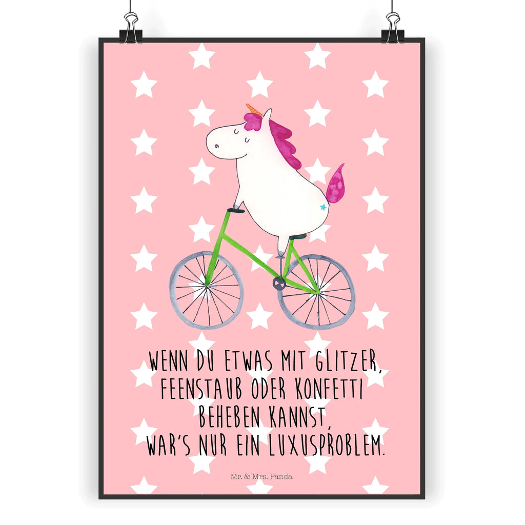 Poster Einhorn Radfahrer Poster, Wandposter, Bild, Wanddeko, Küchenposter, Kinderposter, Wanddeko Bild, Raumdekoration, Wanddekoration, Handgemaltes Poster, Mr. & Mrs. Panda Poster, Designposter, Kunstdruck, Posterdruck, Einhorn, Einhörner, Einhorn Deko, Unicorn, Radfahren, Radfahrer, Rad, Bike, Feenstaub, Konfetti, Luxusproblem, Kummer, Liebeskummer