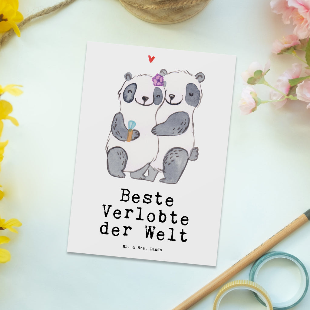 Postkarte Panda Beste Verlobte der Welt Postkarte, Karte, Geschenkkarte, Grußkarte, Einladung, Ansichtskarte, Geburtstagskarte, Einladungskarte, Dankeskarte, Ansichtskarten, Einladung Geburtstag, Einladungskarten Geburtstag, für, Dankeschön, Geschenk, Schenken, Geburtstag, Geburtstagsgeschenk, Geschenkidee, Danke, Bedanken, Mitbringsel, Freude machen, Geschenktipp, Verlobte, Verloben, Verlobung, Traumfrau, Frau, Freundin, Ehefrau, Zukünftige, Hochzeit, Ehe