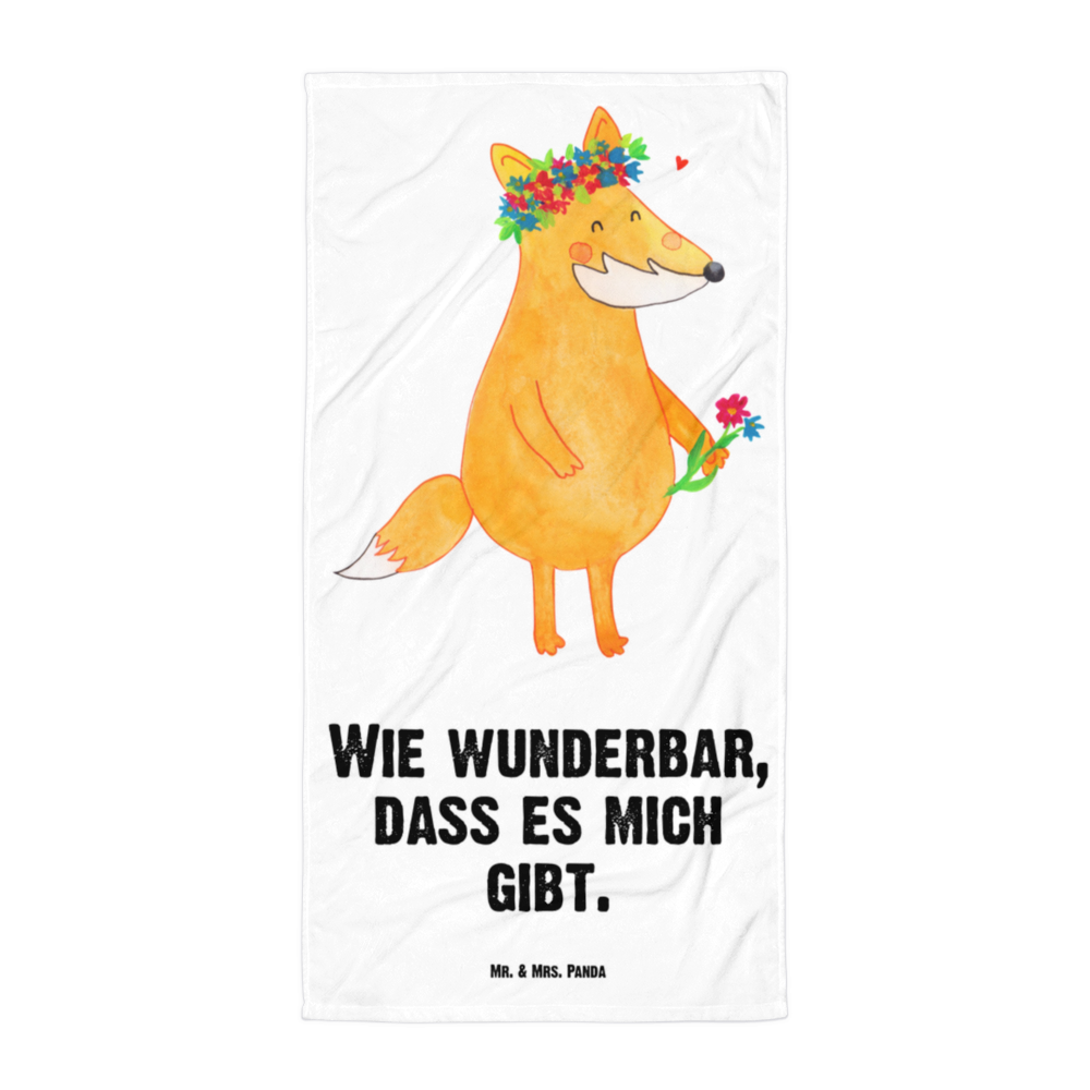 XL Badehandtuch Fuchs Blumen Handtuch, Badetuch, Duschtuch, Strandtuch, Saunatuch, Fuchs, Füchse, Fox, Liebe, Freundin, Fuchsmädchen, Blumenmädchen, Freundinnen, Liebesbeweis, Blume, Blumen, Motivation, Freude, ich, mich, Selbstliebe