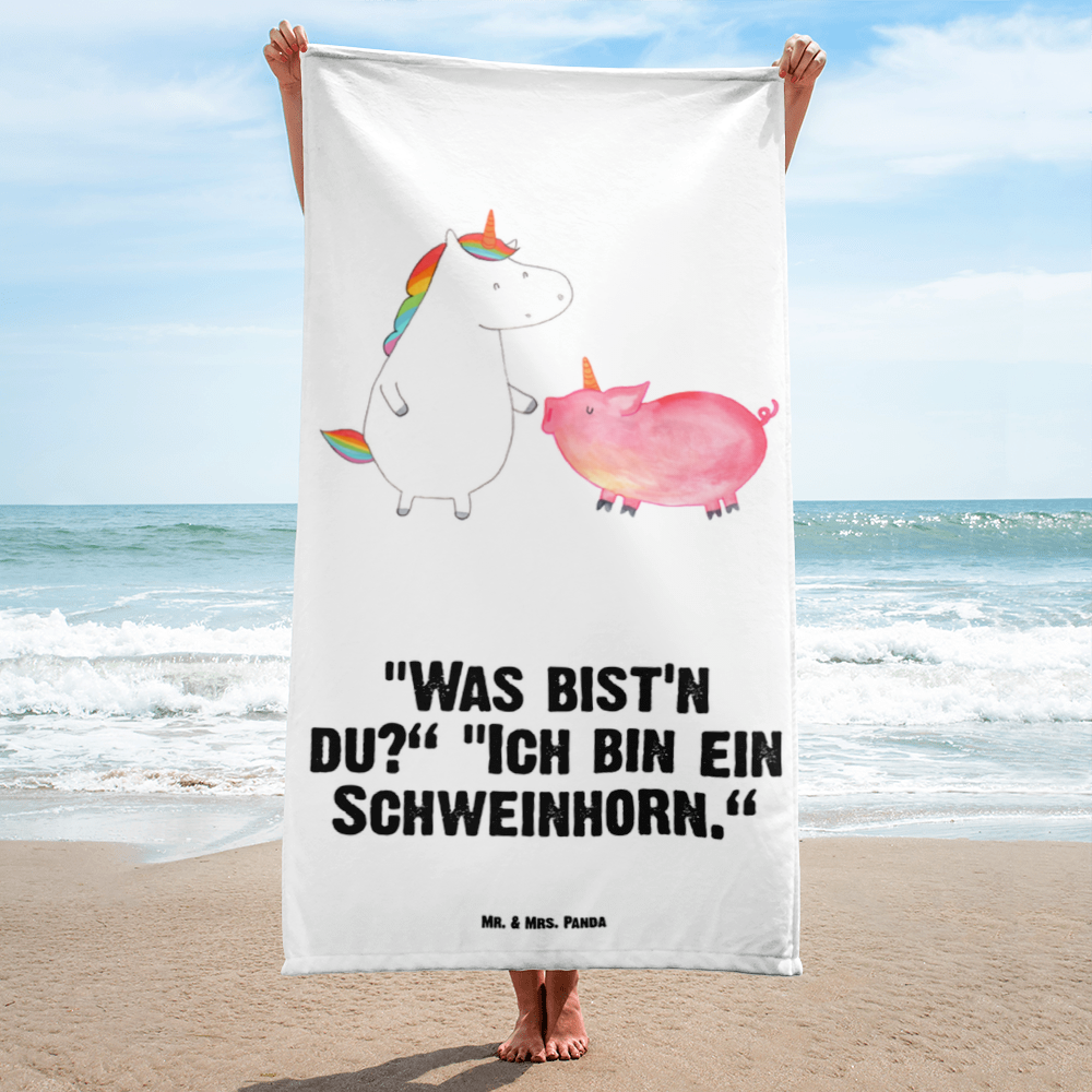 XL Badehandtuch Einhorn Schwein Handtuch, Badetuch, Duschtuch, Strandtuch, Saunatuch, Einhorn, Einhörner, Einhorn Deko, Pegasus, Unicorn, Freundschaft, Schweinhorn, Schwein, Freundin, Schweinchen