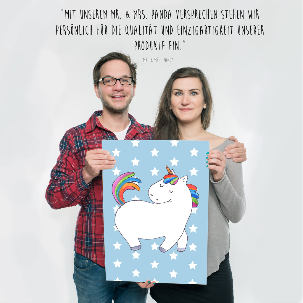 Poster Einhorn Stolzieren Poster, Wandposter, Bild, Wanddeko, Küchenposter, Kinderposter, Wanddeko Bild, Raumdekoration, Wanddekoration, Handgemaltes Poster, Mr. & Mrs. Panda Poster, Designposter, Kunstdruck, Posterdruck, Einhorn, Einhörner, Einhorn Deko, Pegasus, Unicorn, stolz, anders, bunt, Pferd, Reiter, Reiten, Freundin, Geschenk