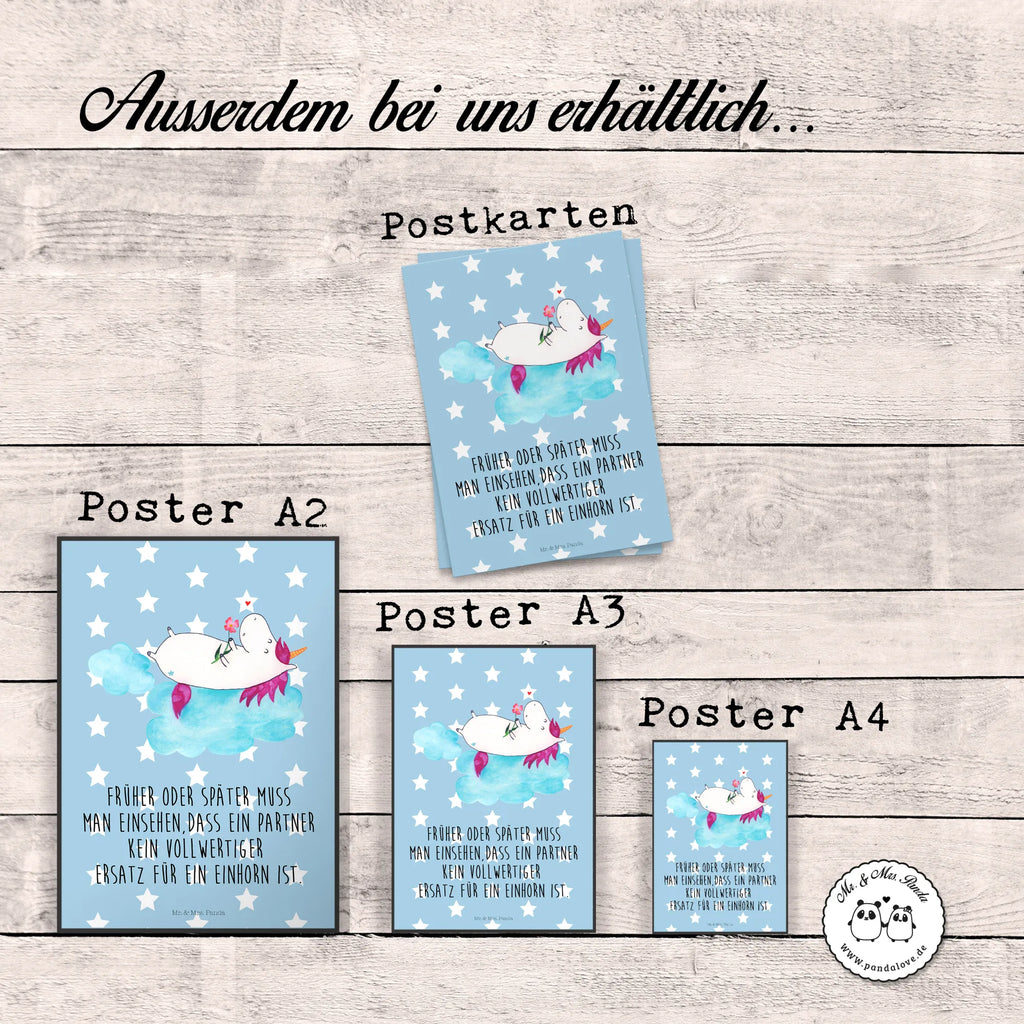 Poster Einhorn Verliebt Poster, Wandposter, Bild, Wanddeko, Küchenposter, Kinderposter, Wanddeko Bild, Raumdekoration, Wanddekoration, Handgemaltes Poster, Mr. & Mrs. Panda Poster, Designposter, Kunstdruck, Posterdruck, Einhorn, Einhörner, Einhorn Deko, Pegasus, Unicorn, verliebt, Liebe, Liebesbeweis, Freundin, Wolke