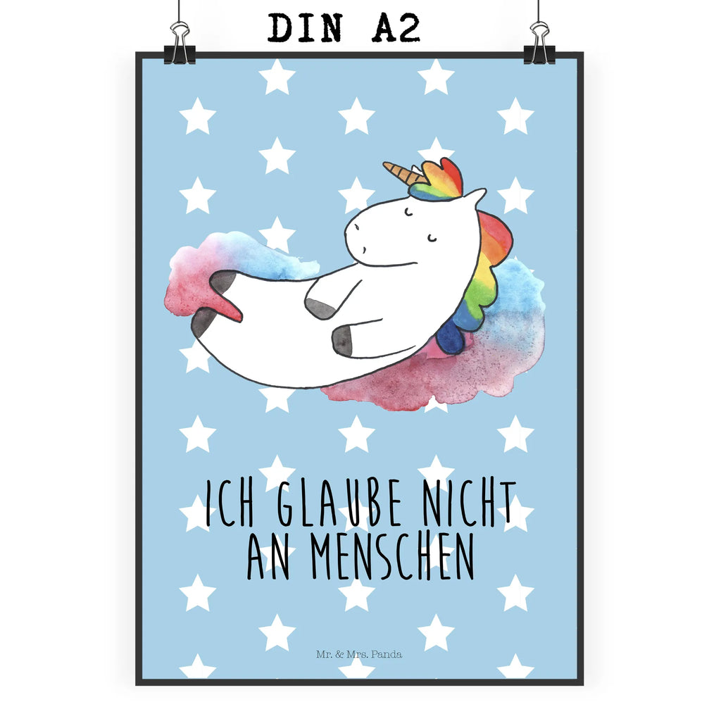 Poster Einhorn Wolke 7 Poster, Wandposter, Bild, Wanddeko, Küchenposter, Kinderposter, Wanddeko Bild, Raumdekoration, Wanddekoration, Handgemaltes Poster, Mr. & Mrs. Panda Poster, Designposter, Kunstdruck, Posterdruck, Einhorn, Einhörner, Einhorn Deko, Pegasus, Unicorn, verliebt, Menschen, witzig, lustig, Geschenk, Glaube, Realität, Lächeln