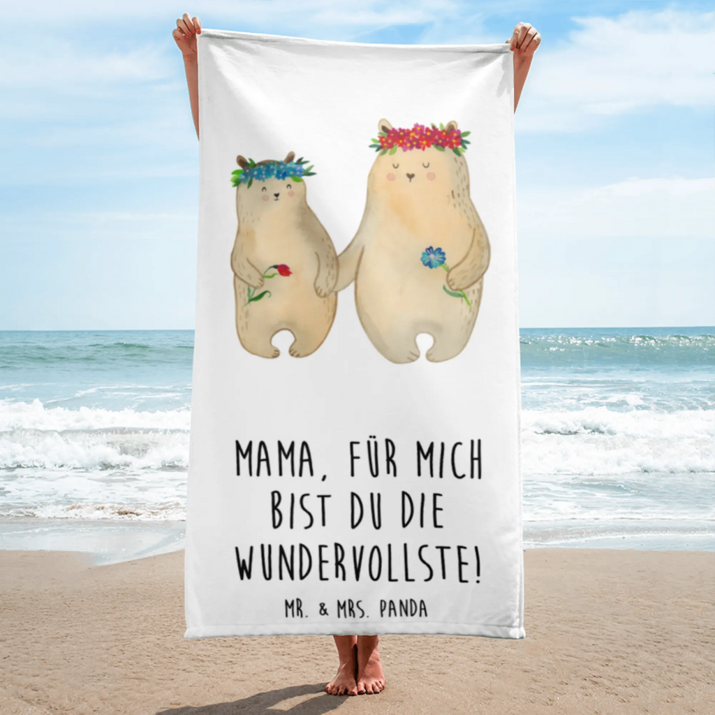 XL Badehandtuch Bären mit Blumenkranz Handtuch, Badetuch, Duschtuch, Strandtuch, Saunatuch, Familie, Vatertag, Muttertag, Bruder, Schwester, Mama, Papa, Oma, Opa, Bär, Bären, Mutter, Mutti, Mami, Lieblingsmensch, Lieblingsmama, beste Mutter, weltbeste Mama, Geschenk Mama. Muttertag, Tochter, Kind, Kinder, Töchter, Family, Vorbild