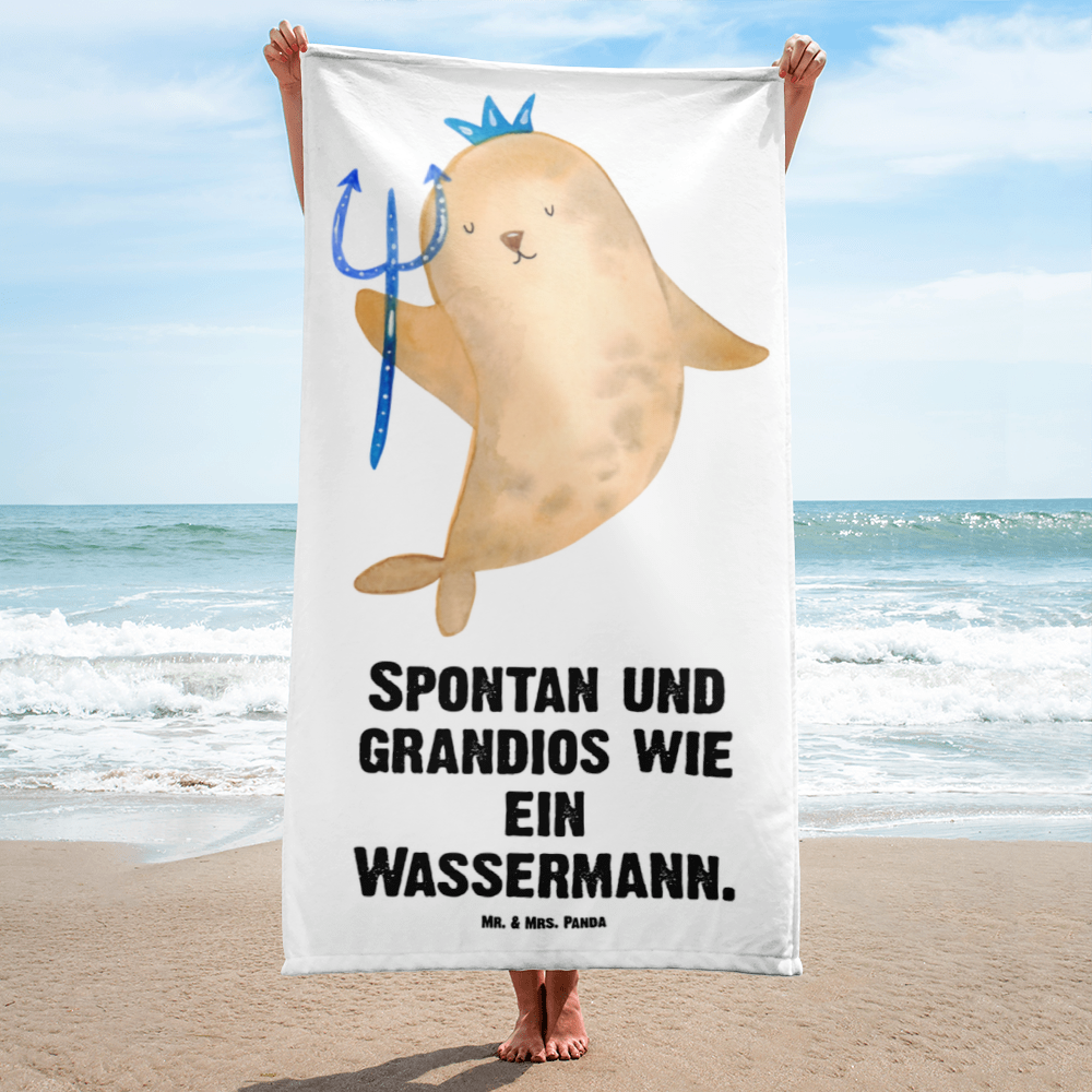 XL Badehandtuch Sternzeichen Wassermann Handtuch, Badetuch, Duschtuch, Strandtuch, Saunatuch, Tierkreiszeichen, Sternzeichen, Horoskop, Astrologie, Aszendent, Meermann, Nix, Wassermann Geschenk, Wassermann Sternzeichen, Geschenk Januar, Geschenk Februar, Geburtstag Januar, Geburtstag Februar, Meer Geschenk