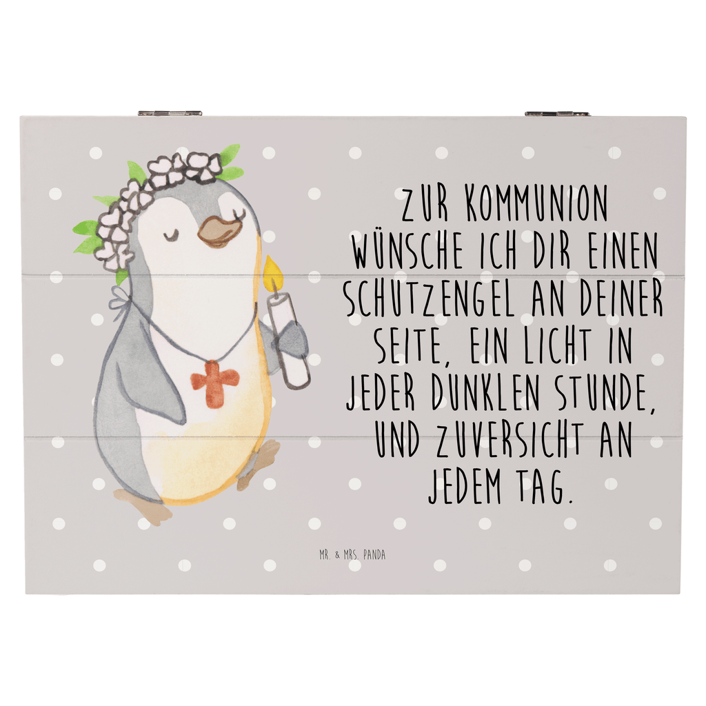 Holzkiste Pinguin Kommunion Mädchen Holzkiste, Kiste, Schatzkiste, Truhe, Schatulle, XXL, Erinnerungsbox, Erinnerungskiste, Dekokiste, Aufbewahrungsbox, Geschenkbox, Geschenkdose, Konfirmation, Kommunion, Jugendweihe, Konfirmation Geschenk, Gott, Gläubig, Alles Gute