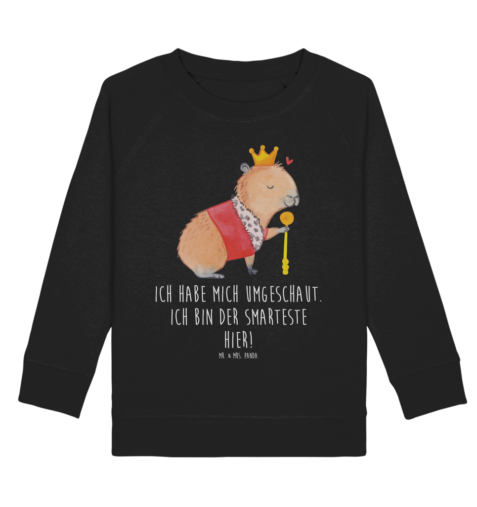 Organic Kinder Pullover Capybara König Kinder Pullover, Kinder Sweatshirt, Jungen, Mädchen, Tiermotive, Gute Laune, lustige Sprüche, Tiere, Capybara, König