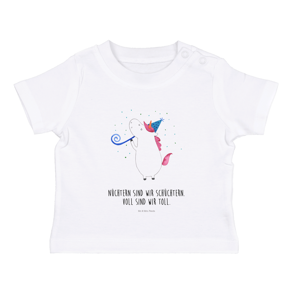 Organic Baby Shirt Einhorn Party Baby T-Shirt, Jungen Baby T-Shirt, Mädchen Baby T-Shirt, Shirt, Einhorn, Einhörner, Einhorn Deko, Pegasus, Unicorn, Glitzer, Konfetti, Party, Geburtstag, Feier, Fest, Alkohol, Disco, Club