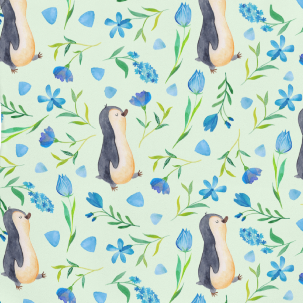 Badeanzug Pinguinliebe Design Badebekleidung, Bademode, Badeanzug, Swimsuit, Rückenfreier Badeanzug, Luxus-Bademode, Aquarell, Pinguin, Pinguine, Blumen, Blaue Blumen, Muster