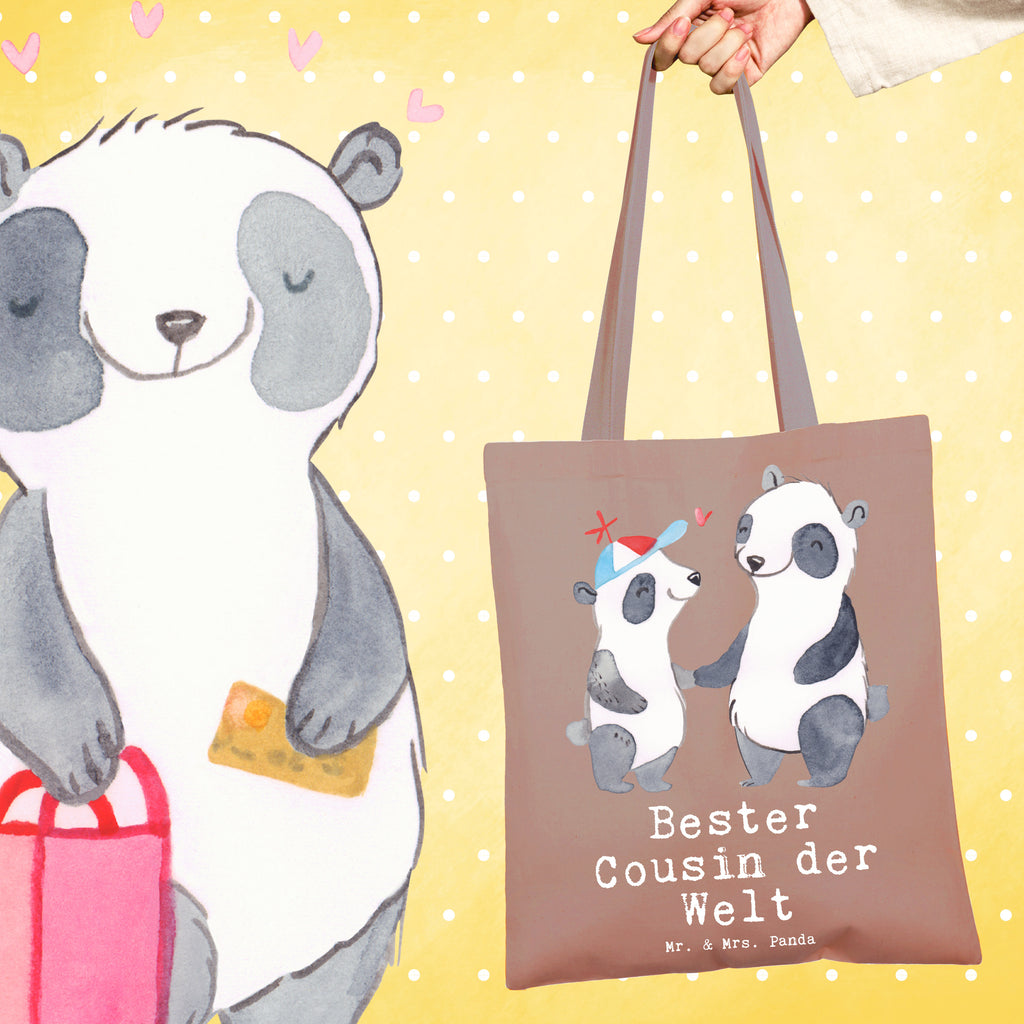 Tragetasche Panda Bester Cousin der Welt Beuteltasche, Beutel, Einkaufstasche, Jutebeutel, Stoffbeutel, Tasche, Shopper, Umhängetasche, Strandtasche, Schultertasche, Stofftasche, Tragetasche, Badetasche, Jutetasche, Einkaufstüte, Laptoptasche, für, Dankeschön, Geschenk, Schenken, Geburtstag, Geburtstagsgeschenk, Geschenkidee, Danke, Bedanken, Mitbringsel, Freude machen, Geschenktipp, Cousin, Kousin, Vetter, Sohn von Onkel, Sohn von Tante, Familie, Verwandtschaft, Cousine