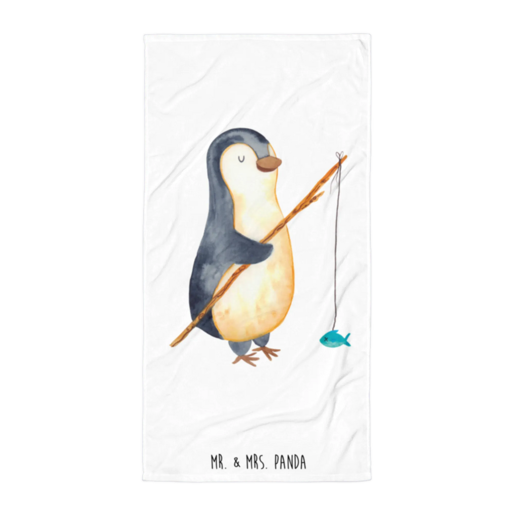 XL Badehandtuch Pinguin Angler Handtuch, Badetuch, Duschtuch, Strandtuch, Saunatuch, Pinguin, Pinguine, Angeln, Angler, Tagträume, Hobby, Plan, Planer, Tagesplan, Neustart, Motivation, Geschenk, Freundinnen, Geschenkidee, Urlaub, Wochenende