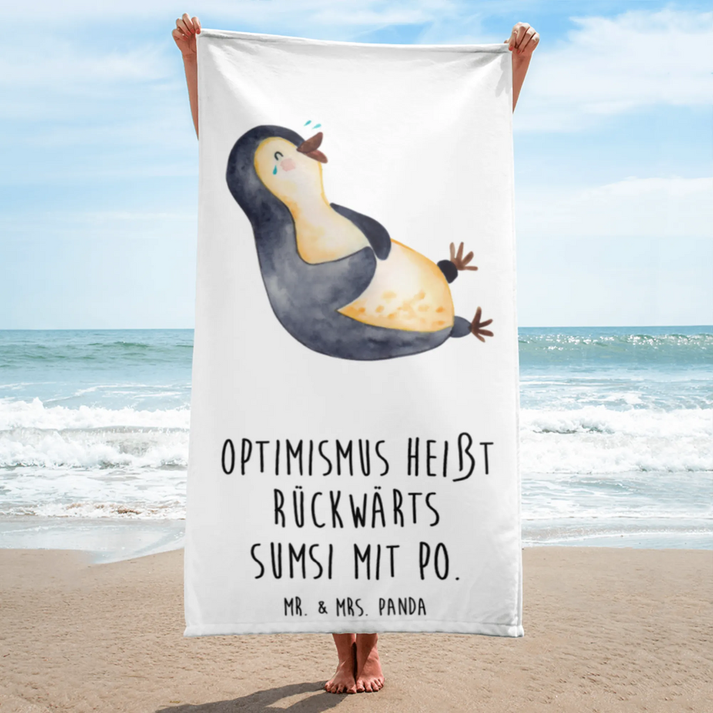 XL Badehandtuch Pinguin Lachen Handtuch, Badetuch, Duschtuch, Strandtuch, Saunatuch, Pinguin, Pinguine, lustiger Spruch, Optimismus, Fröhlich, Lachen, Humor, Fröhlichkeit