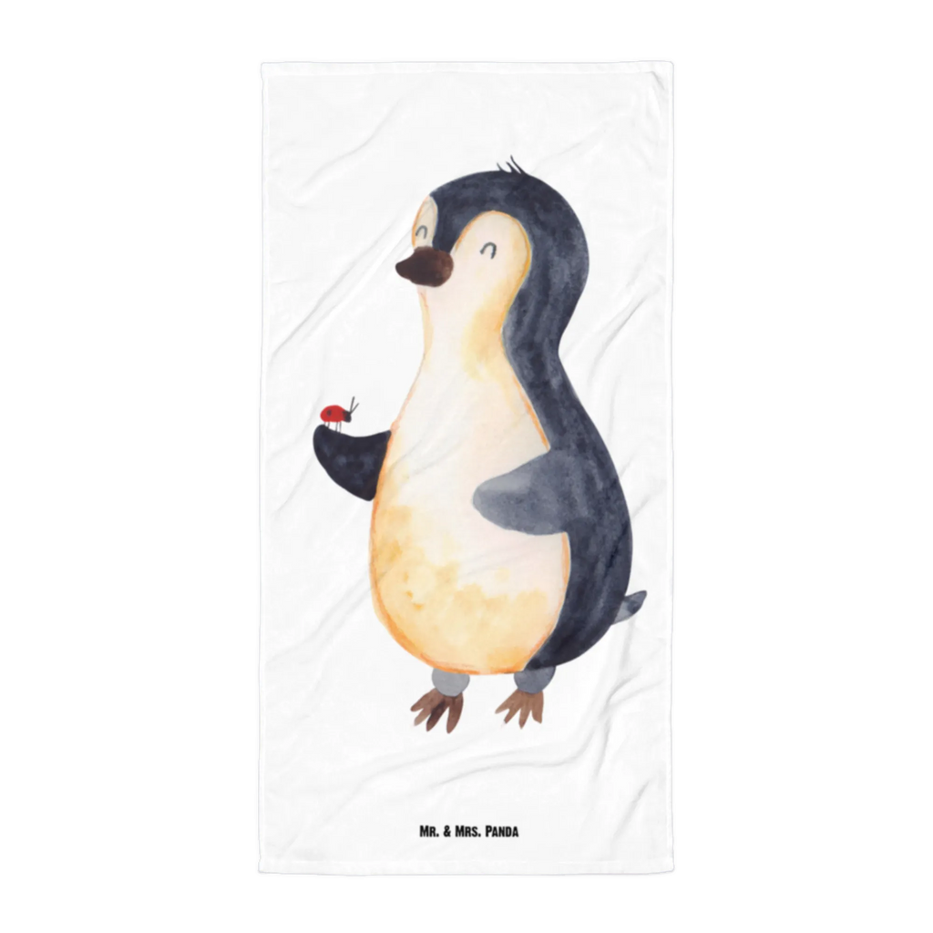 XL Badehandtuch Pinguin Marienkäfer Handtuch, Badetuch, Duschtuch, Strandtuch, Saunatuch, Pinguin, Pinguine, Marienkäfer, Liebe, Wunder, Glück, Freude, Lebensfreude