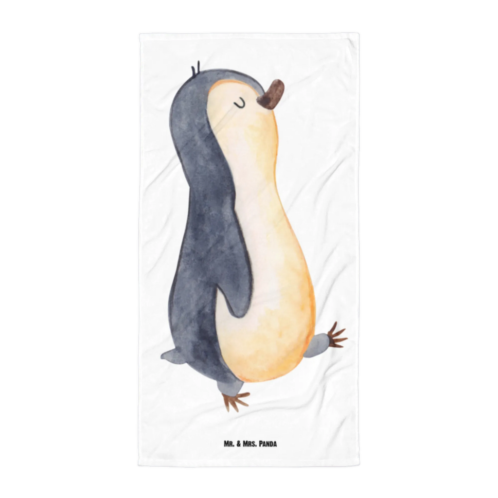 XL Badehandtuch Pinguin marschieren Handtuch, Badetuch, Duschtuch, Strandtuch, Saunatuch, Pinguin, Pinguine, Frühaufsteher, Langschläfer, Bruder, Schwester, Familie