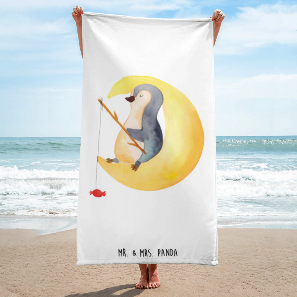 XL Badehandtuch Pinguin Mond Handtuch, Badetuch, Duschtuch, Strandtuch, Saunatuch, Pinguin, Pinguine, Spruch, schlafen, Nachtruhe, Einschlafen, Schlafzimmer, Schlafstörungen, Gästezimmer