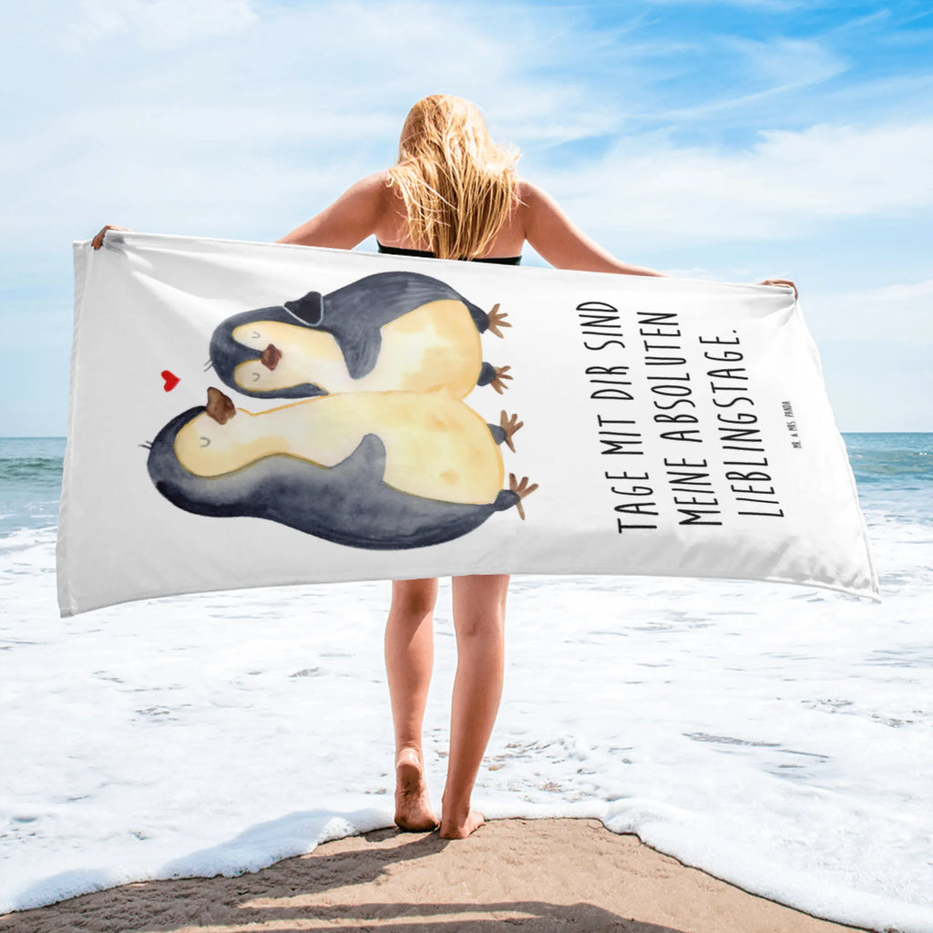 XL Badehandtuch Pinguin umarmen Handtuch, Badetuch, Duschtuch, Strandtuch, Saunatuch, Pinguin, Liebe, Liebespaar, Liebesbeweis, Liebesgeschenk, Verlobung, Jahrestag, Hochzeitstag, Hochzeit, Hochzeitsgeschenk