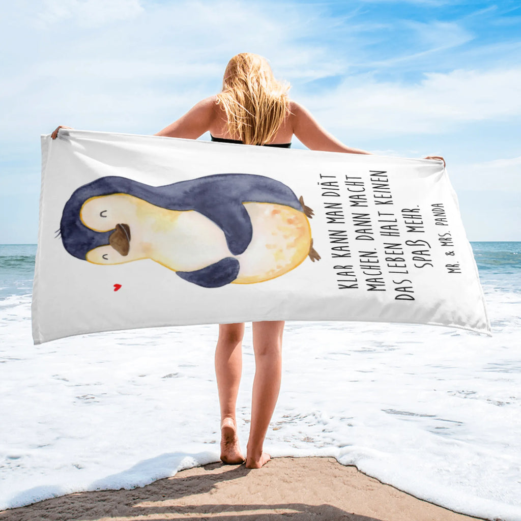 XL Badehandtuch Pinguin Diät Handtuch, Badetuch, Duschtuch, Strandtuch, Saunatuch, Pinguin, Pinguine, Diät, Abnehmen, Abspecken, Gewicht, Motivation, Selbstliebe, Körperliebe, Selbstrespekt