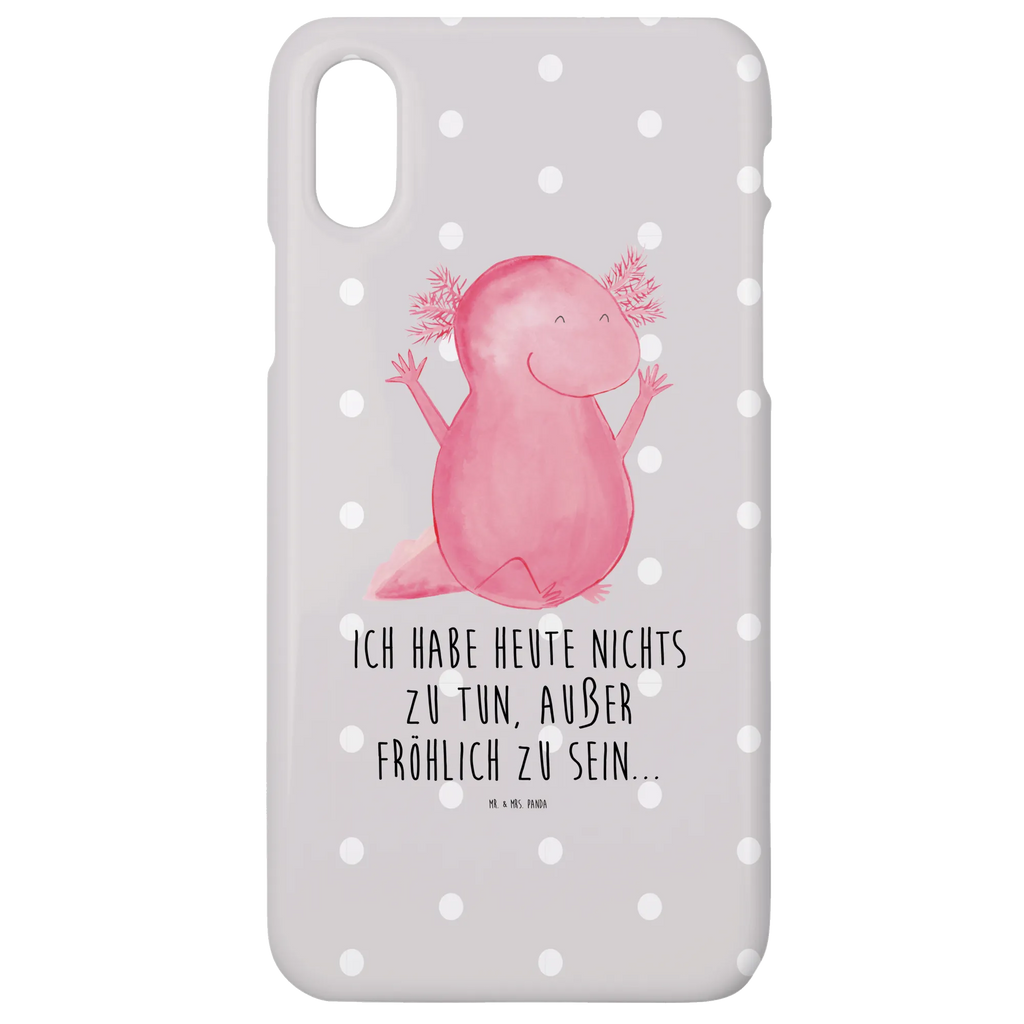 Handyhülle Axolotl Hurra Handyhülle, Handycover, Cover, Handy, Hülle, Iphone 10, Iphone X, Axolotl, Molch, Axolot, Schwanzlurch, Lurch, Lurche, fröhlich, Spaß, Freude, Motivation, Zufriedenheit