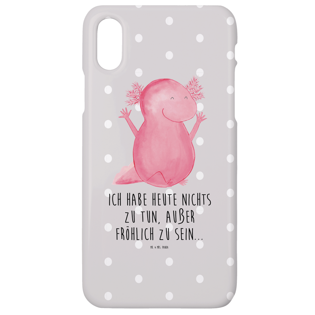 Handyhülle Axolotl Hurra Handyhülle, Handycover, Cover, Handy, Hülle, Iphone 10, Iphone X, Axolotl, Molch, Axolot, Schwanzlurch, Lurch, Lurche, fröhlich, Spaß, Freude, Motivation, Zufriedenheit