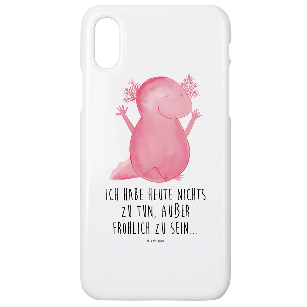 Handyhülle Axolotl Hurra Handyhülle, Handycover, Cover, Handy, Hülle, Iphone 10, Iphone X, Axolotl, Molch, Axolot, Schwanzlurch, Lurch, Lurche, fröhlich, Spaß, Freude, Motivation, Zufriedenheit