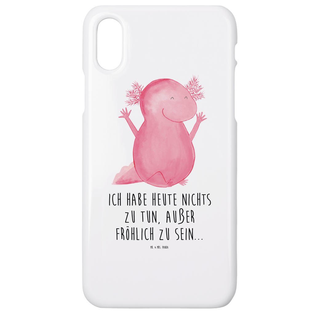 Handyhülle Axolotl Hurra Handyhülle, Handycover, Cover, Handy, Hülle, Iphone 10, Iphone X, Axolotl, Molch, Axolot, Schwanzlurch, Lurch, Lurche, fröhlich, Spaß, Freude, Motivation, Zufriedenheit