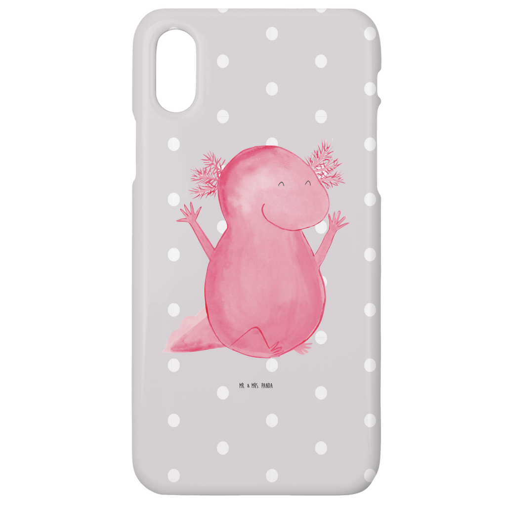 Handyhülle Axolotl Hurra Handyhülle, Handycover, Cover, Handy, Hülle, Iphone 10, Iphone X, Axolotl, Molch, Axolot, Schwanzlurch, Lurch, Lurche, fröhlich, Spaß, Freude, Motivation, Zufriedenheit