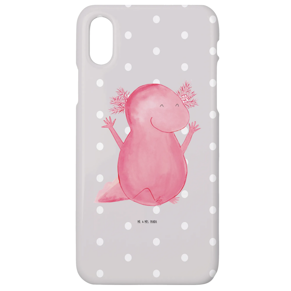 Handyhülle Axolotl Hurra Handyhülle, Handycover, Cover, Handy, Hülle, Iphone 10, Iphone X, Axolotl, Molch, Axolot, Schwanzlurch, Lurch, Lurche, fröhlich, Spaß, Freude, Motivation, Zufriedenheit