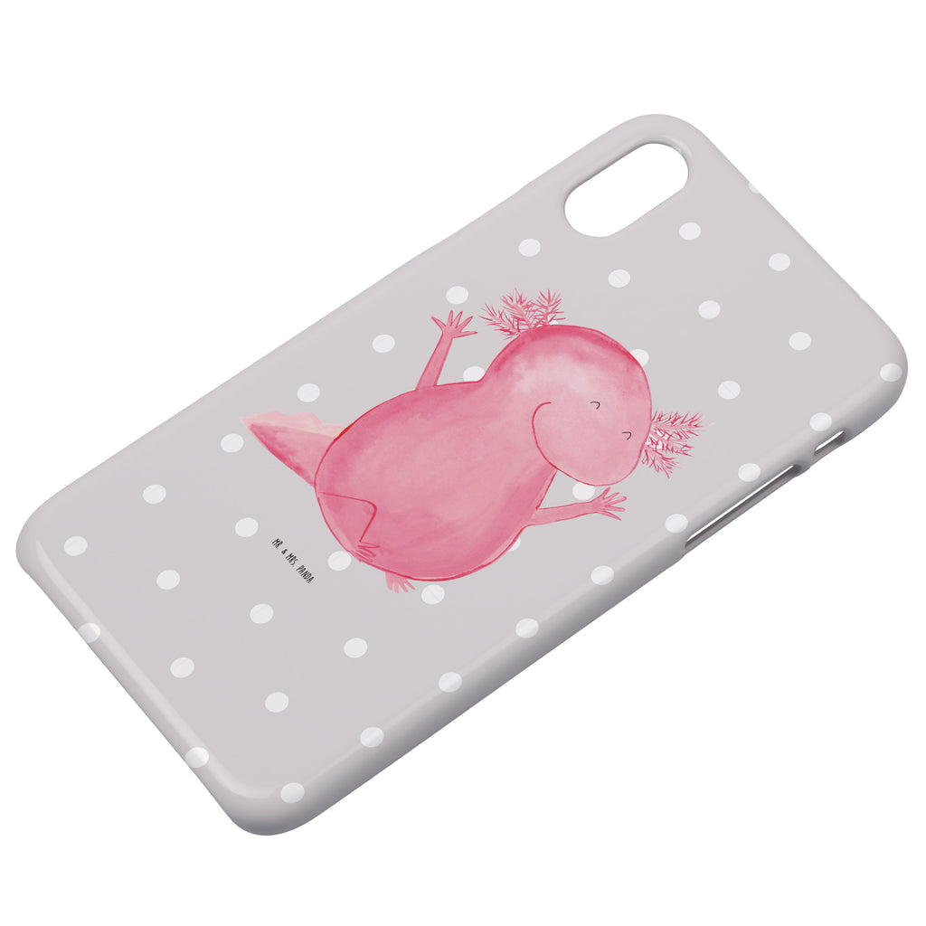 Handyhülle Axolotl Hurra Handyhülle, Handycover, Cover, Handy, Hülle, Iphone 10, Iphone X, Axolotl, Molch, Axolot, Schwanzlurch, Lurch, Lurche, fröhlich, Spaß, Freude, Motivation, Zufriedenheit