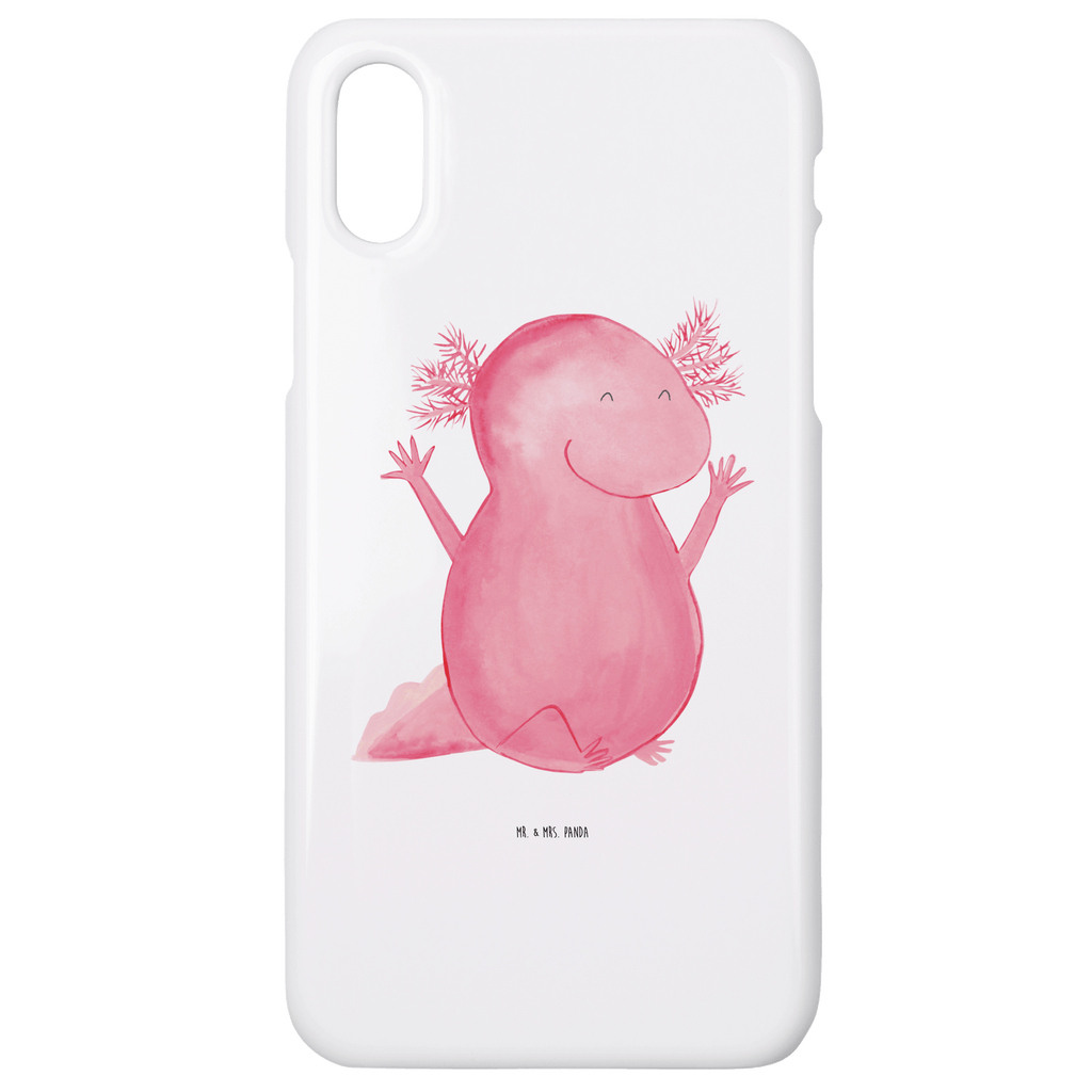 Handyhülle Axolotl Hurra Handyhülle, Handycover, Cover, Handy, Hülle, Iphone 10, Iphone X, Axolotl, Molch, Axolot, Schwanzlurch, Lurch, Lurche, fröhlich, Spaß, Freude, Motivation, Zufriedenheit