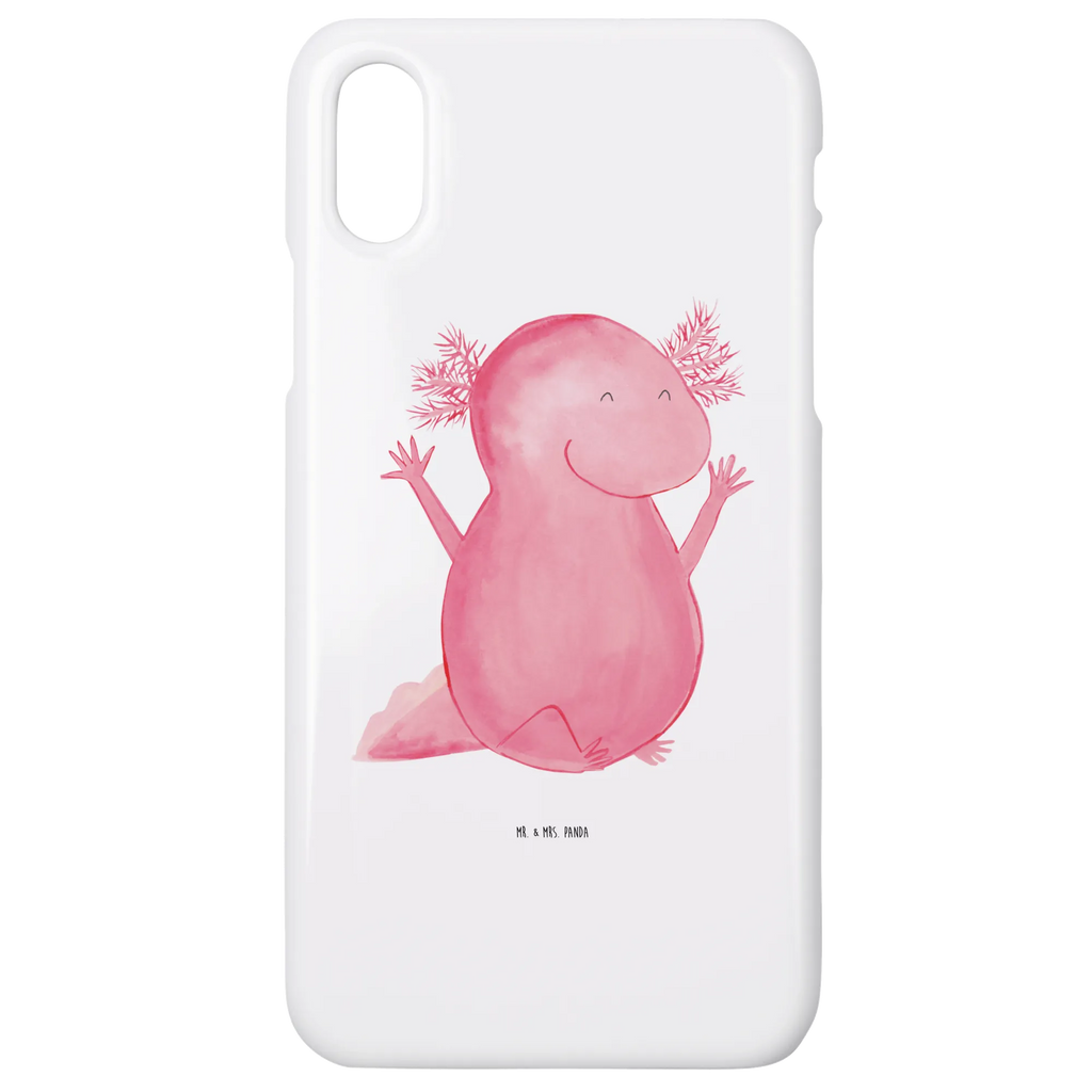 Handyhülle Axolotl Hurra Handyhülle, Handycover, Cover, Handy, Hülle, Iphone 10, Iphone X, Axolotl, Molch, Axolot, Schwanzlurch, Lurch, Lurche, fröhlich, Spaß, Freude, Motivation, Zufriedenheit