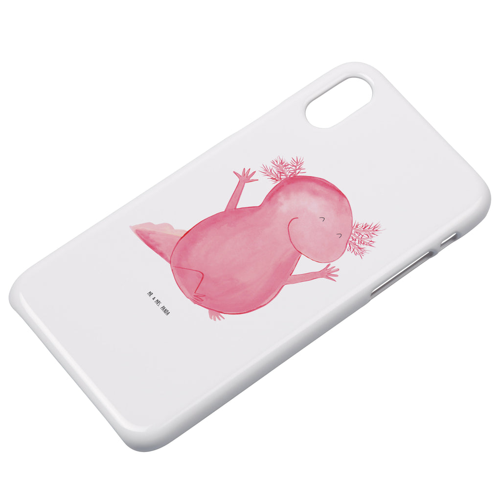 Handyhülle Axolotl Hurra Handyhülle, Handycover, Cover, Handy, Hülle, Iphone 10, Iphone X, Axolotl, Molch, Axolot, Schwanzlurch, Lurch, Lurche, fröhlich, Spaß, Freude, Motivation, Zufriedenheit