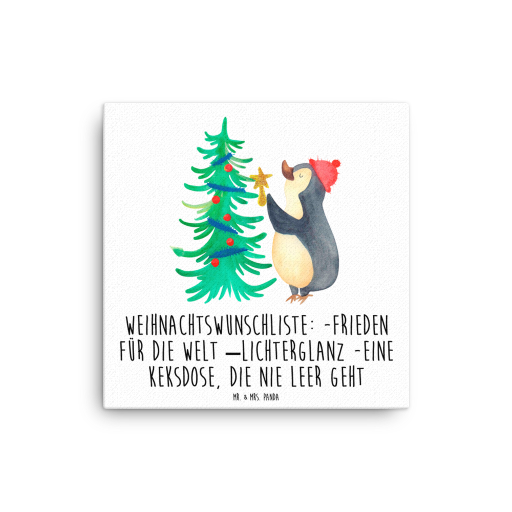 Leinwand Bild Pinguin Weihnachtsbaum Leinwand, Bild, Kunstdruck, Wanddeko, Dekoration, Winter, Weihnachten, Weihnachtsdeko, Nikolaus, Advent, Heiligabend, Wintermotiv, Pinguin