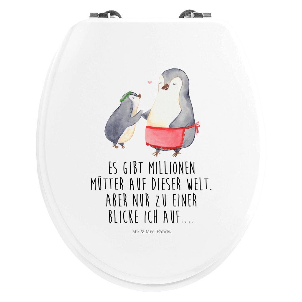 Motiv WC Sitz Pinguin mit Kind Klobrille, Klodeckel, Toilettendeckel, WC-Sitz, Toilette, Familie, Vatertag, Muttertag, Bruder, Schwester, Mama, Papa, Oma, Opa, Geschenk, Mami, Mutti, Mutter, Geburststag