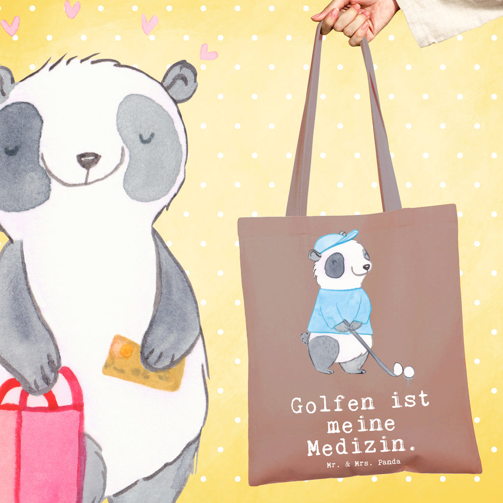 Tragetasche Panda Golfen Medizin Beuteltasche, Beutel, Einkaufstasche, Jutebeutel, Stoffbeutel, Tasche, Shopper, Umhängetasche, Strandtasche, Schultertasche, Stofftasche, Tragetasche, Badetasche, Jutetasche, Einkaufstüte, Laptoptasche, Geschenk, Sport, Sportart, Hobby, Schenken, Danke, Dankeschön, Auszeichnung, Gewinn, Sportler, Golfen, Golf spielen, Golfplatz, Golfturnier, Golf Verein