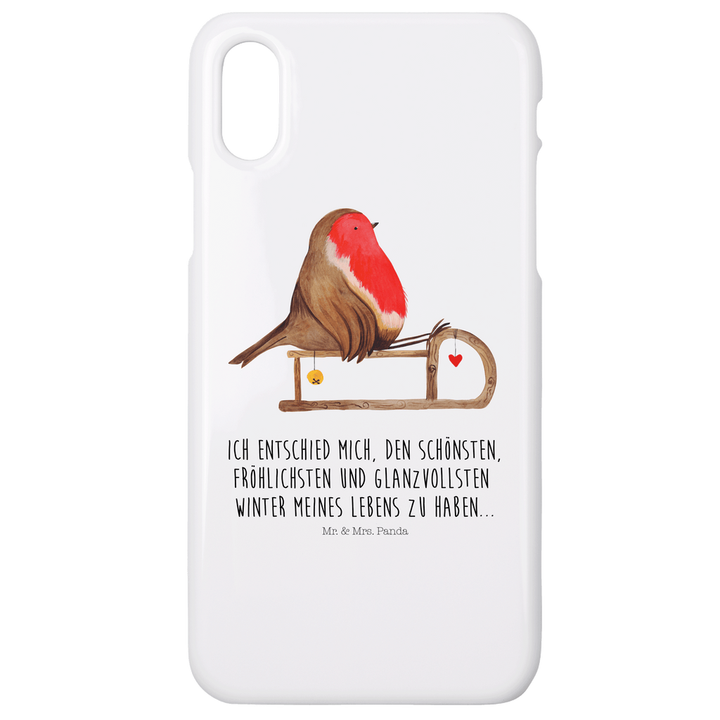 Handyhülle Rotkehlchen Schlitten Handyhülle, Handycover, Cover, Handy, Hülle, Iphone 10, Iphone X, Winter, Weihnachten, Weihnachtsdeko, Nikolaus, Advent, Heiligabend, Wintermotiv, Schlitten, Vogel