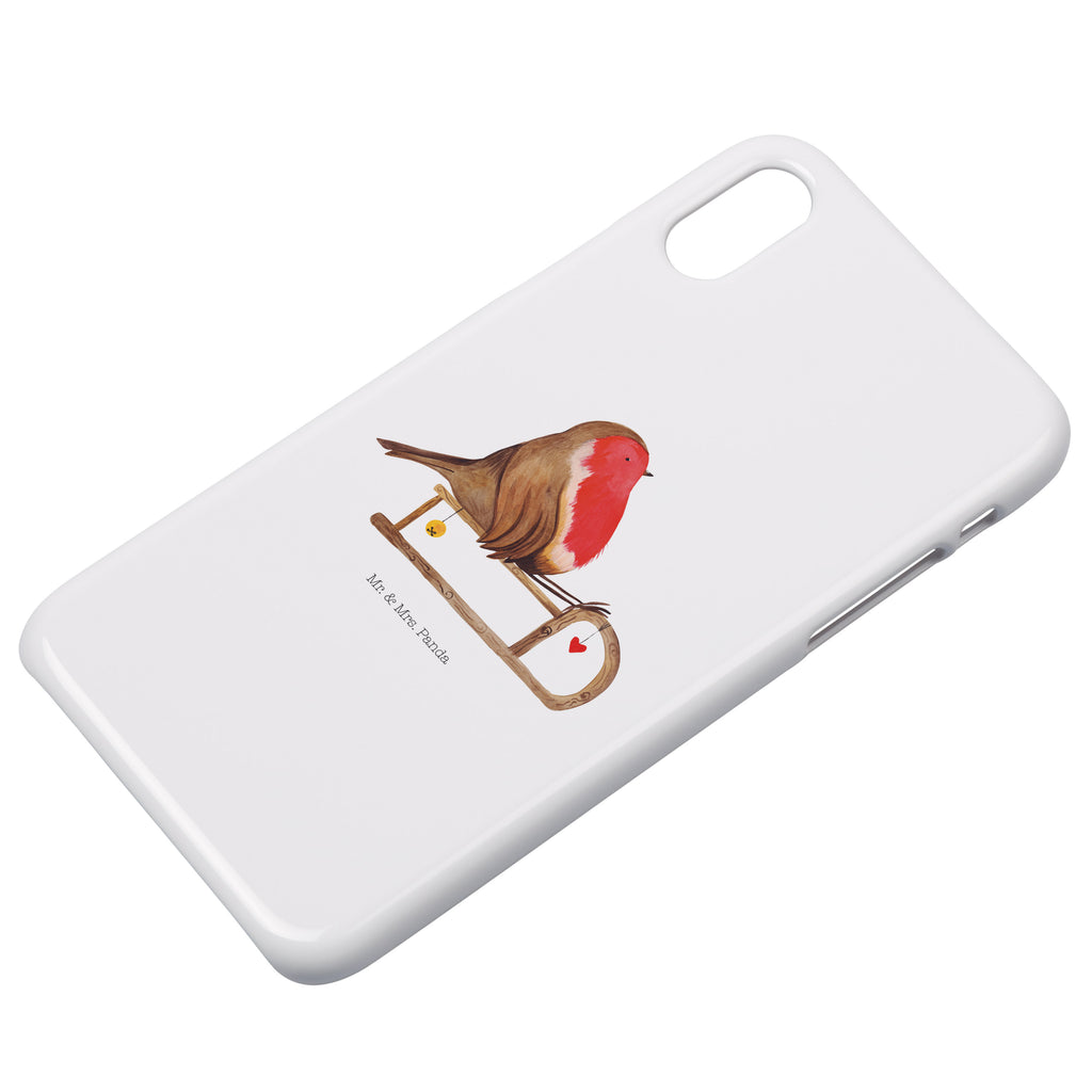 Handyhülle Rotkehlchen Schlitten Handyhülle, Handycover, Cover, Handy, Hülle, Iphone 10, Iphone X, Winter, Weihnachten, Weihnachtsdeko, Nikolaus, Advent, Heiligabend, Wintermotiv, Schlitten, Vogel