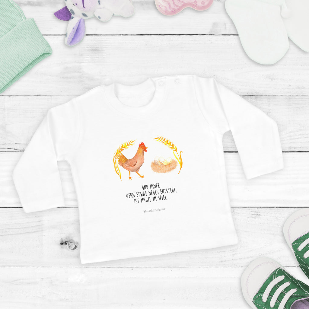 Baby Longsleeve Huhn stolz Mädchen, Jungen, Baby, Langarm, Bio, Kleidung, Bauernhof, Hoftiere, Landwirt, Landwirtin, Hahn, Henne, Hühner, Eier, Hof, Landleben, Motivation, Geburt, Magie, Spruch, Schwangerschaft