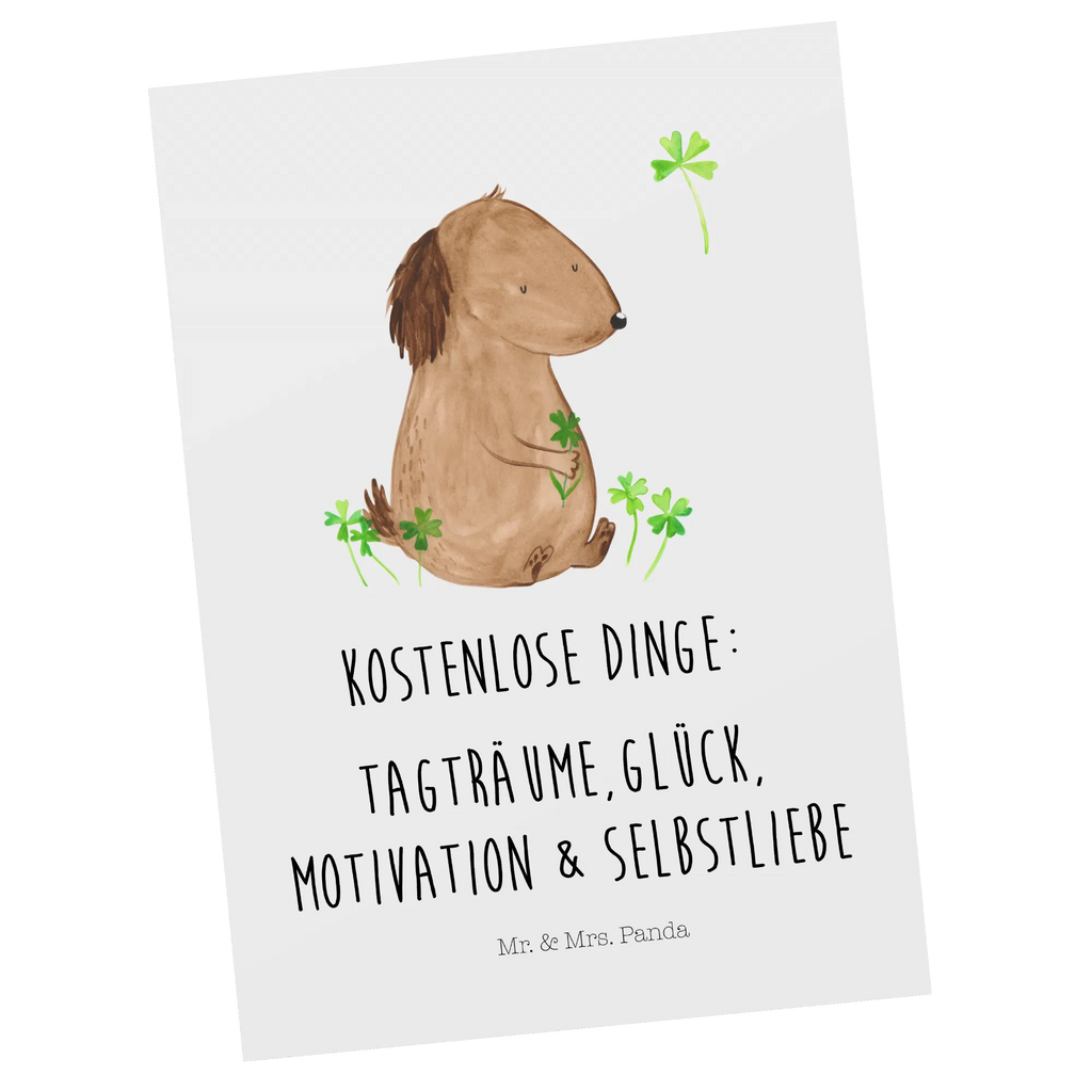 Postkarte Hund Kleeblatt Postkarte, Karte, Geschenkkarte, Grußkarte, Einladung, Ansichtskarte, Geburtstagskarte, Einladungskarte, Dankeskarte, Ansichtskarten, Einladung Geburtstag, Einladungskarten Geburtstag, Hund, Hundemotiv, Haustier, Hunderasse, Tierliebhaber, Hundebesitzer, Sprüche, Kleeblatt, Glück, Tagträume, Motivation, Neuanfang, Geschenk, Glücksbringer, Selbstliebe, Achtsamkeit