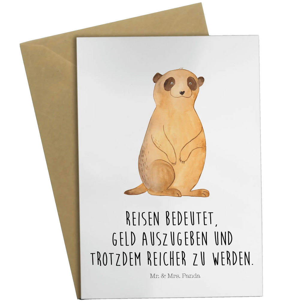 Grußkarte Erdmännchen Grußkarte, Klappkarte, Einladungskarte, Glückwunschkarte, Hochzeitskarte, Geburtstagskarte, Karte, Ansichtskarten, Afrika, Wildtiere, Erdmännchen, Reisen, Spruch, Weltreise, Afrikareise, Roadtrip, Traveling