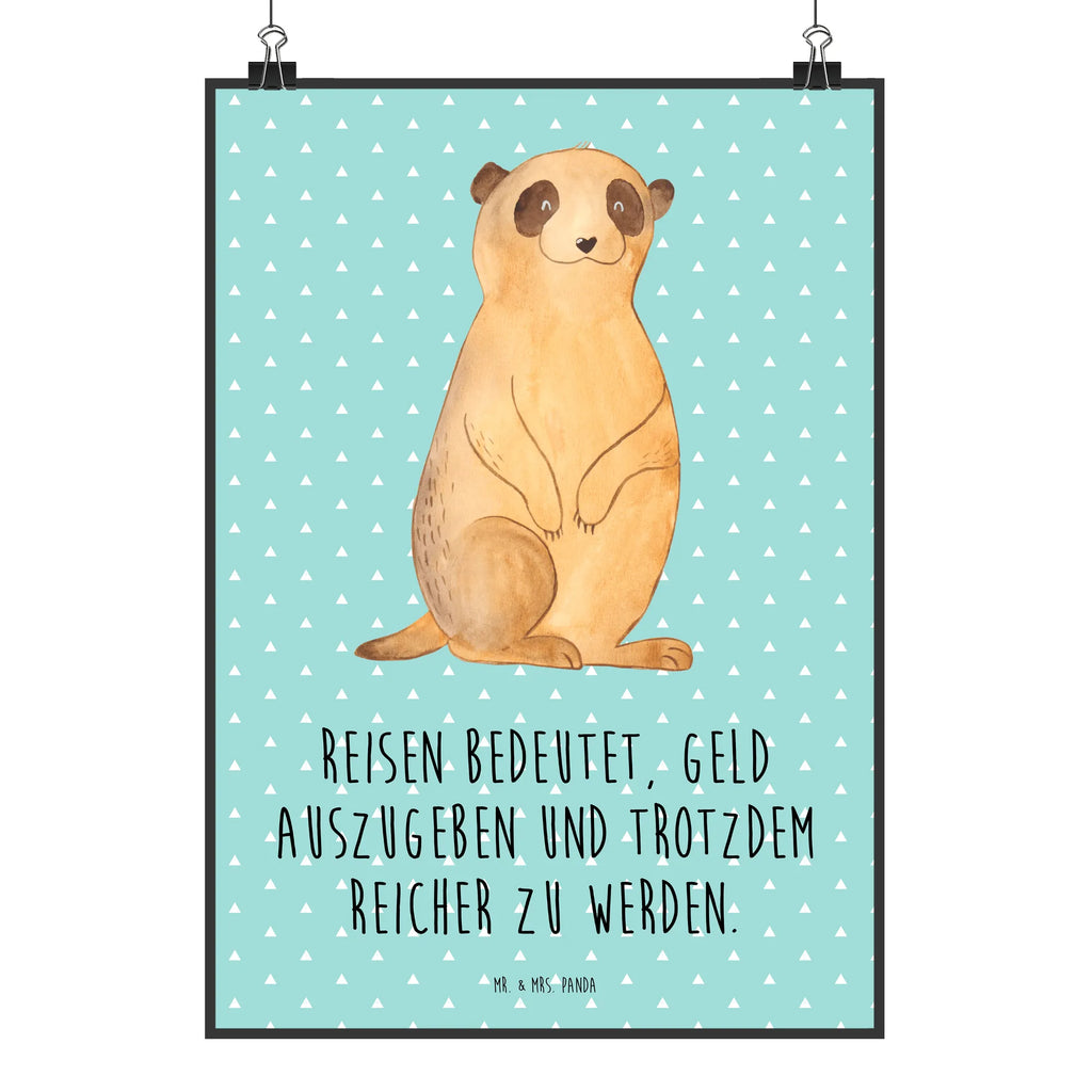 Poster Erdmännchen Poster, Wandposter, Bild, Wanddeko, Küchenposter, Kinderposter, Wanddeko Bild, Raumdekoration, Wanddekoration, Handgemaltes Poster, Mr. & Mrs. Panda Poster, Designposter, Kunstdruck, Posterdruck, Afrika, Wildtiere, Erdmännchen, Reisen, Spruch, Weltreise, Afrikareise, Roadtrip, Traveling