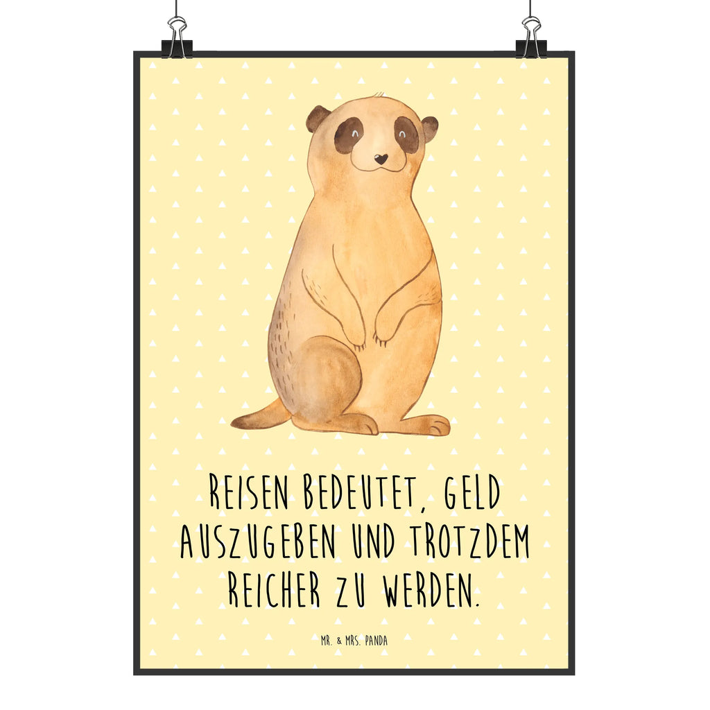 Poster Erdmännchen Poster, Wandposter, Bild, Wanddeko, Küchenposter, Kinderposter, Wanddeko Bild, Raumdekoration, Wanddekoration, Handgemaltes Poster, Mr. & Mrs. Panda Poster, Designposter, Kunstdruck, Posterdruck, Afrika, Wildtiere, Erdmännchen, Reisen, Spruch, Weltreise, Afrikareise, Roadtrip, Traveling